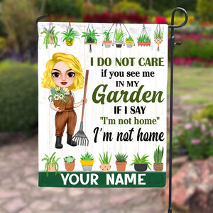 I Don't Care If You See Me In My Garden Personalized Gardening Flag Gift For Gardener - Flag - GoDuckee