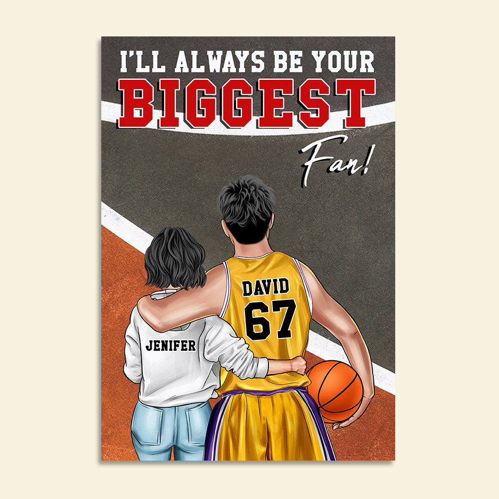 Personalized Basketball Couple Poster - Always Be Your Biggest Fan - Couple Shoulder to Shoulder BSB2104 - Poster & Canvas - GoDuckee