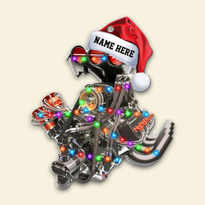 Hot Rod V8 Engine - Personalized Christmas Ornament - Gift For Drag Racer - Ornament - GoDuckee