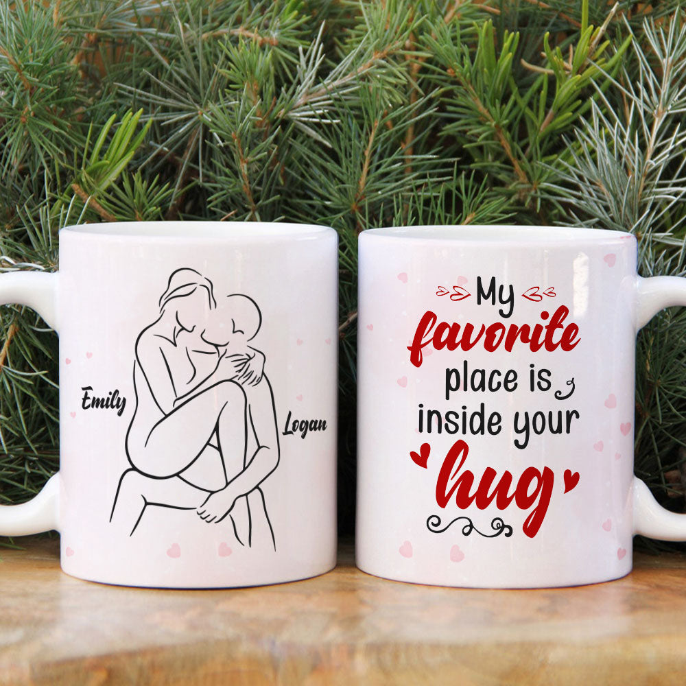 Personalized Mug - Hugging Couple Christmas - All I Want For Christmas Is  You - Valentine's Day Gifts, Couple