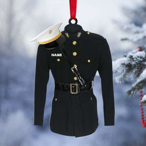 Marine Uniform - Personalized Christmas Ornament - Gift for Marines - Ornament - GoDuckee