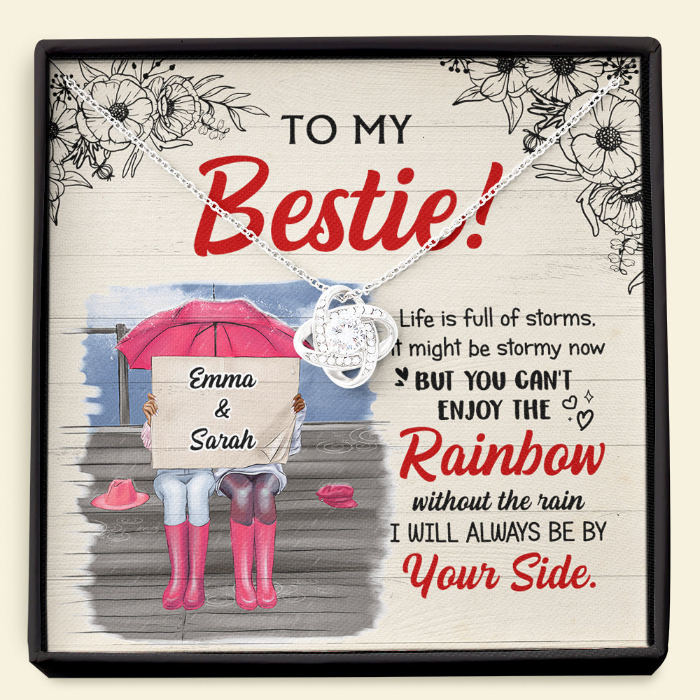 Besties I Will Always Be By Your Side - Personalized Love Knot Necklace - Gift for Bestie - Jewelry - GoDuckee