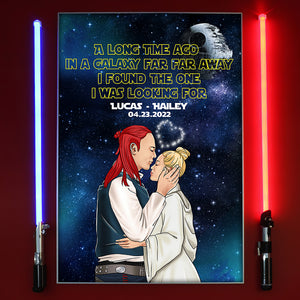 I Found The One I Was Looking For Personalized Galaxy Couple Canvas Print, Gift For Couple - Poster & Canvas - GoDuckee