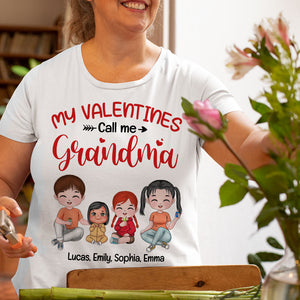 My Valentines Call Me Grandma Personalized Grandma Shirt, Gift For Family - Shirts - GoDuckee