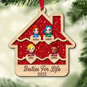 Besties For Life Personalized Sisters Ornament, Christmas Tree Decor - Ornament - GoDuckee