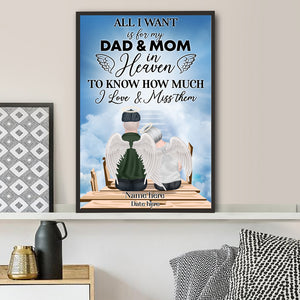 Personalized Old Angel Couple Poster - To Know How Much I Love and Miss Them - Memories Of Dad and Mom in Heaven - Poster & Canvas - GoDuckee