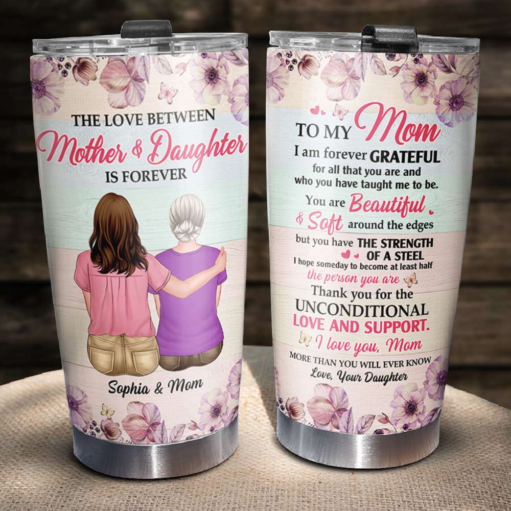 Mother And Daughter Forever Linked Together - Personalized Tumbler