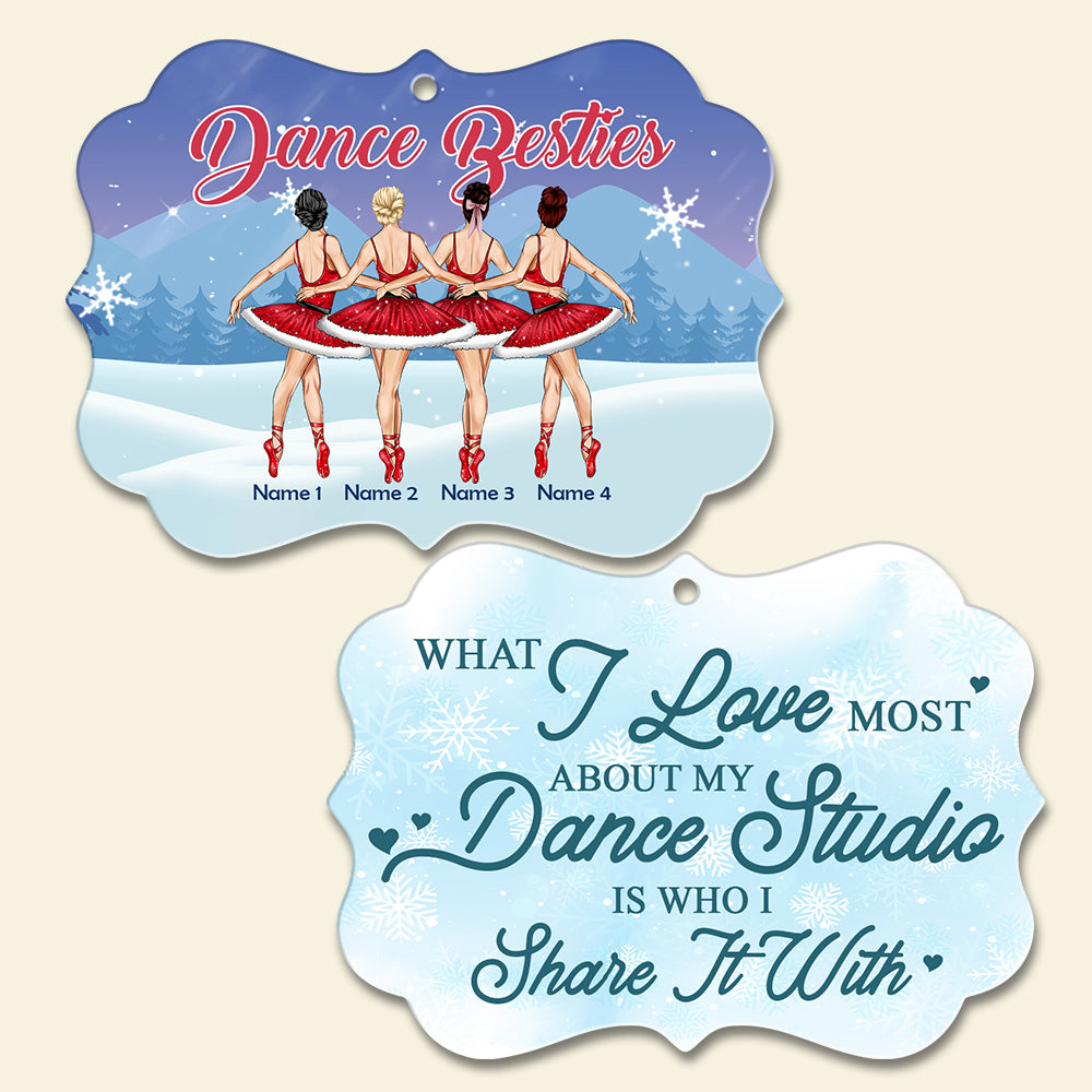 Ballet Dance Besties, Love My Dance Studio - Personalized Benelux Ornament - Gift For Soul Sister - Ornament - GoDuckee