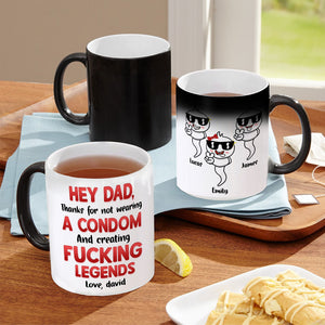 Thanks For Not Wearing A Condom, Personalized Magic Mug, Gift For Dad, Father's Day Gift, Sperms Mug - Magic Mug - GoDuckee