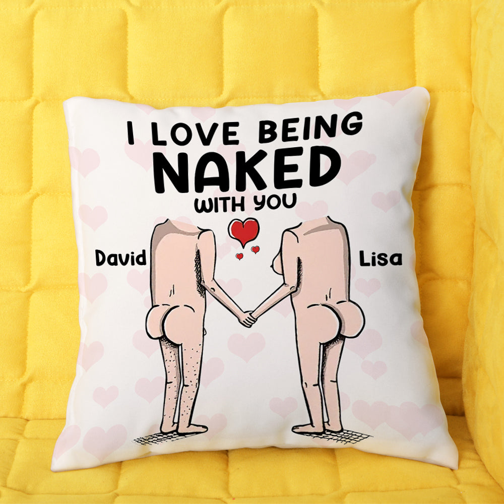 I Love Being Naked With You Personalized Naughty Couple Pillow, Gift F pic