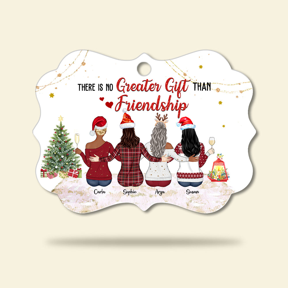 Friends No Greater Gift Than Friendship - Personalized Ornament - Gift for Friends - Ornament - GoDuckee