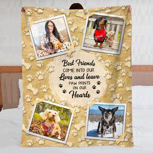 Custom Dog Mom Blanket - Best Friends Come Into Our Lives And Leave Paw Prints On Our Hearts - Blanket - GoDuckee