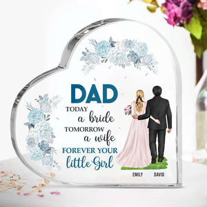 Happy Father's Day, Bride And Dad Personalized Acrylic Plaque Gift For Dad - Decorative Plaques - GoDuckee