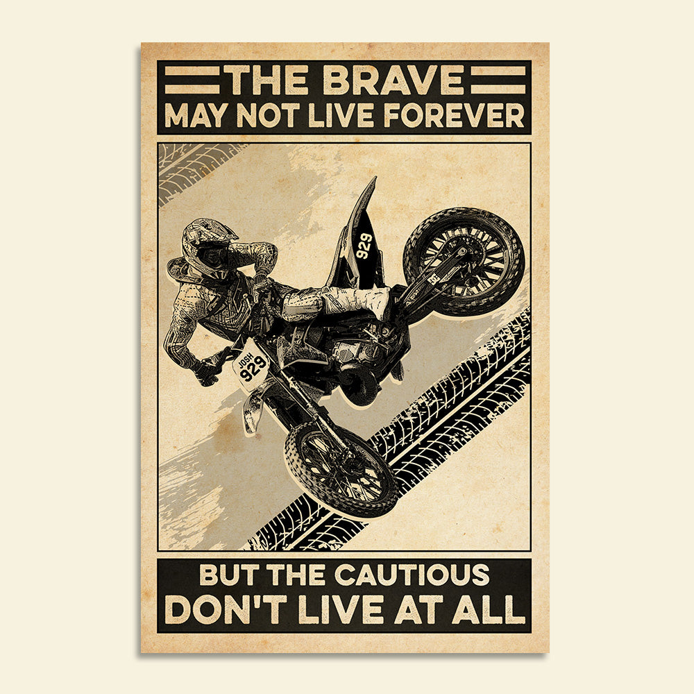 Motocross Poster - The Brave May Not Live Forever - VIntage - Poster & Canvas - GoDuckee