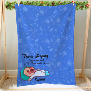 Nurse Sleeping Choose Your Next Move Wisely Personalized Nurse Blanket, Gift For Nurse - Blanket - GoDuckee