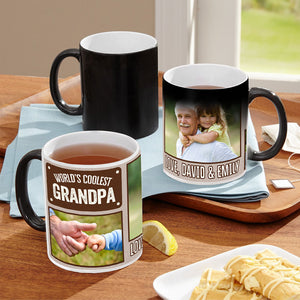 World's Coolest Grandpa Custom Grandpa Photo Mug, Gift For Grandpa, Dad,... - Magic Mug - GoDuckee