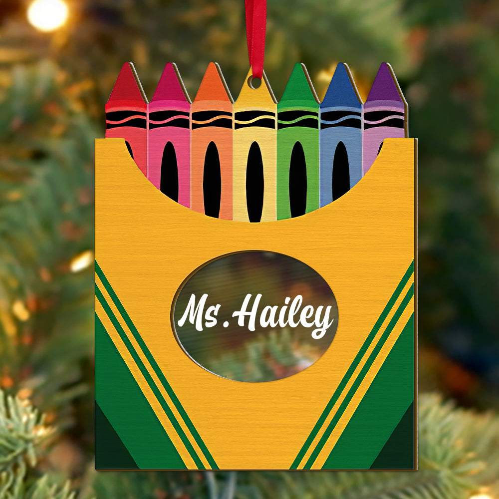 Personalized Teacher Ornament, Custom Monogram Name, Christmas Tree Decor - Ornament - GoDuckee