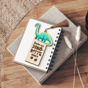 Books Are Dino-mite Personalized Dinosaur Wooden Bookmark Gift For Book Lovers - Bookmarks - GoDuckee