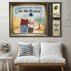 Personalized Couple Television Canvas Print, A Bond Between Souls Is Ancient - Poster & Canvas - GoDuckee
