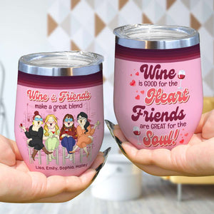 Wine & Friend Make A Great Blend, Personalized Tumbler, Gift For Bestie - Wine Tumbler - GoDuckee