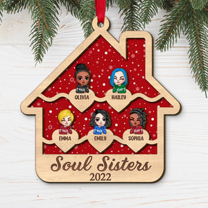 Soul Sisters Personalized Sisters Ornament, Christmas Tree Decor - Ornament - GoDuckee