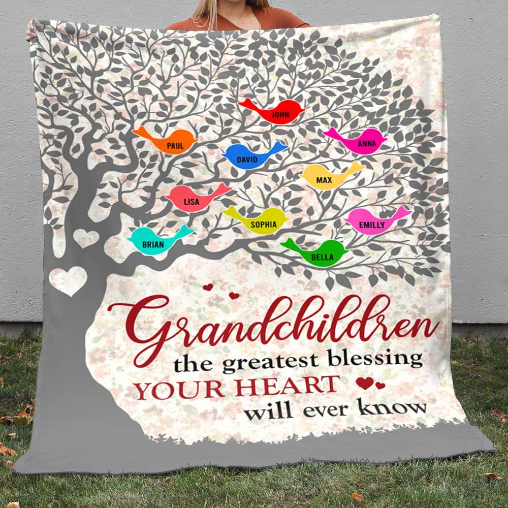 Grandchildren Gift, Grandma Personalized Blanket, Gift For Mother's Day - Blanket - GoDuckee