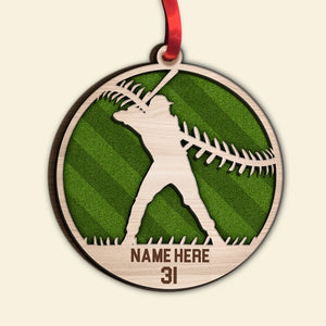 Baseball Players - Personalized Wood Ornament - Gift For Baseball Players - Ornament - GoDuckee