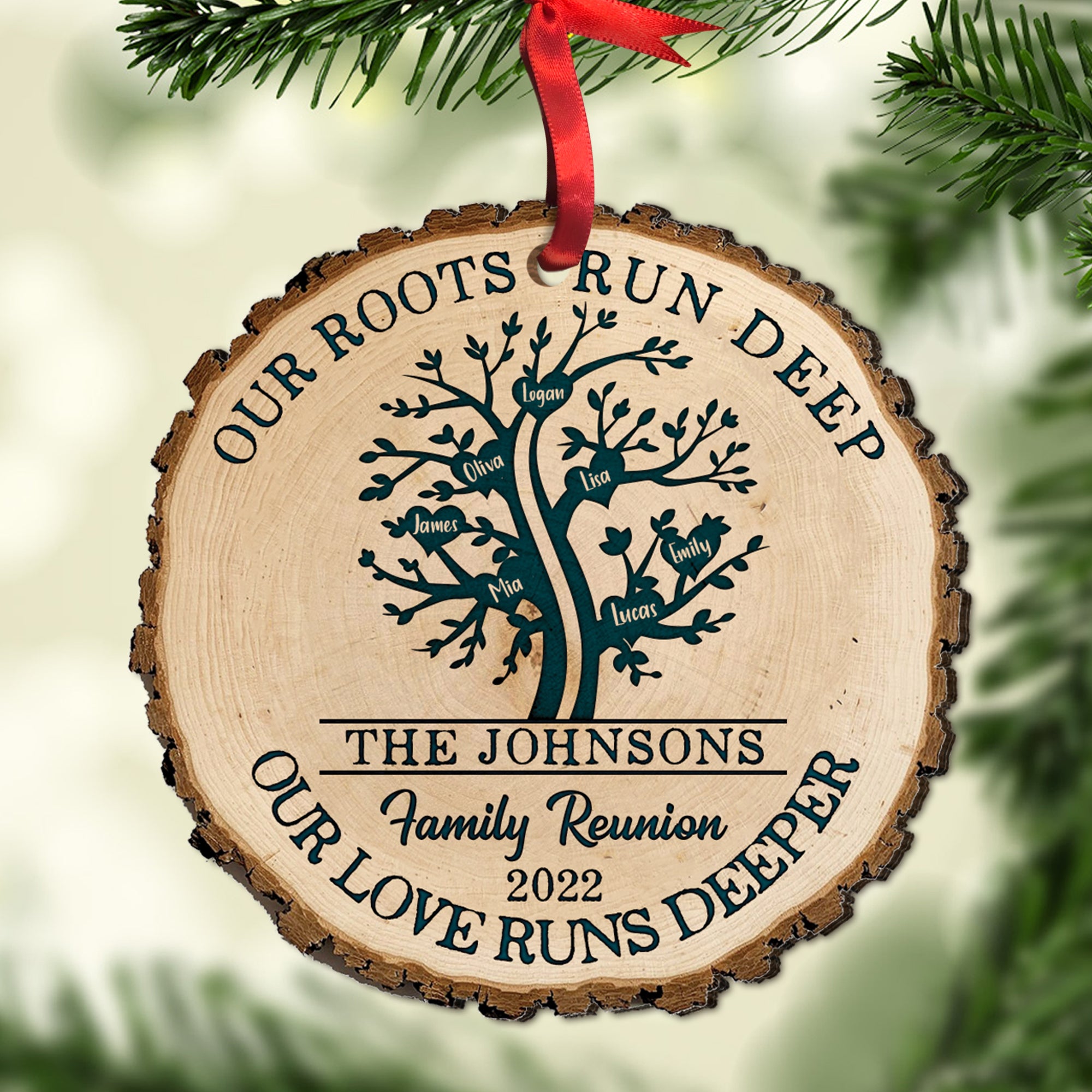 Our Roots Run Deep Our Love Runs Deeper Personalized Family Ornament, Christmas Tree Decor - Ornament - GoDuckee