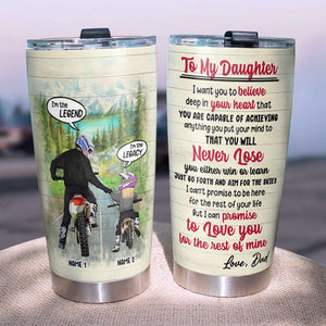 Personalized Motocross Dad and Son, Daughter Tumbler, Promise To Love You For The Rest Of Mine - Tumbler Cup - GoDuckee