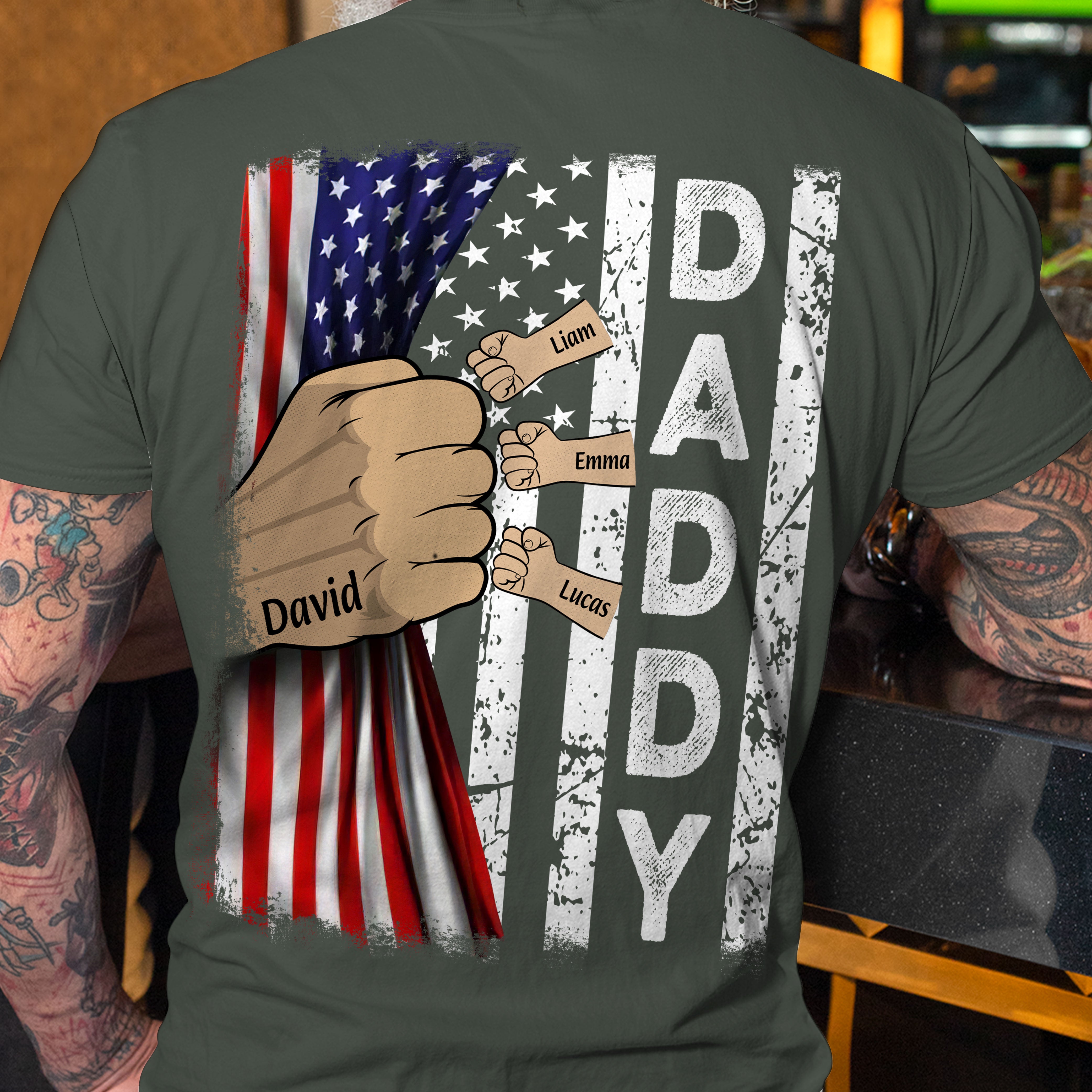 Daddy Personalized Veteran Father's Day Shirt Gift For Dad Grandpa - Shirts - GoDuckee