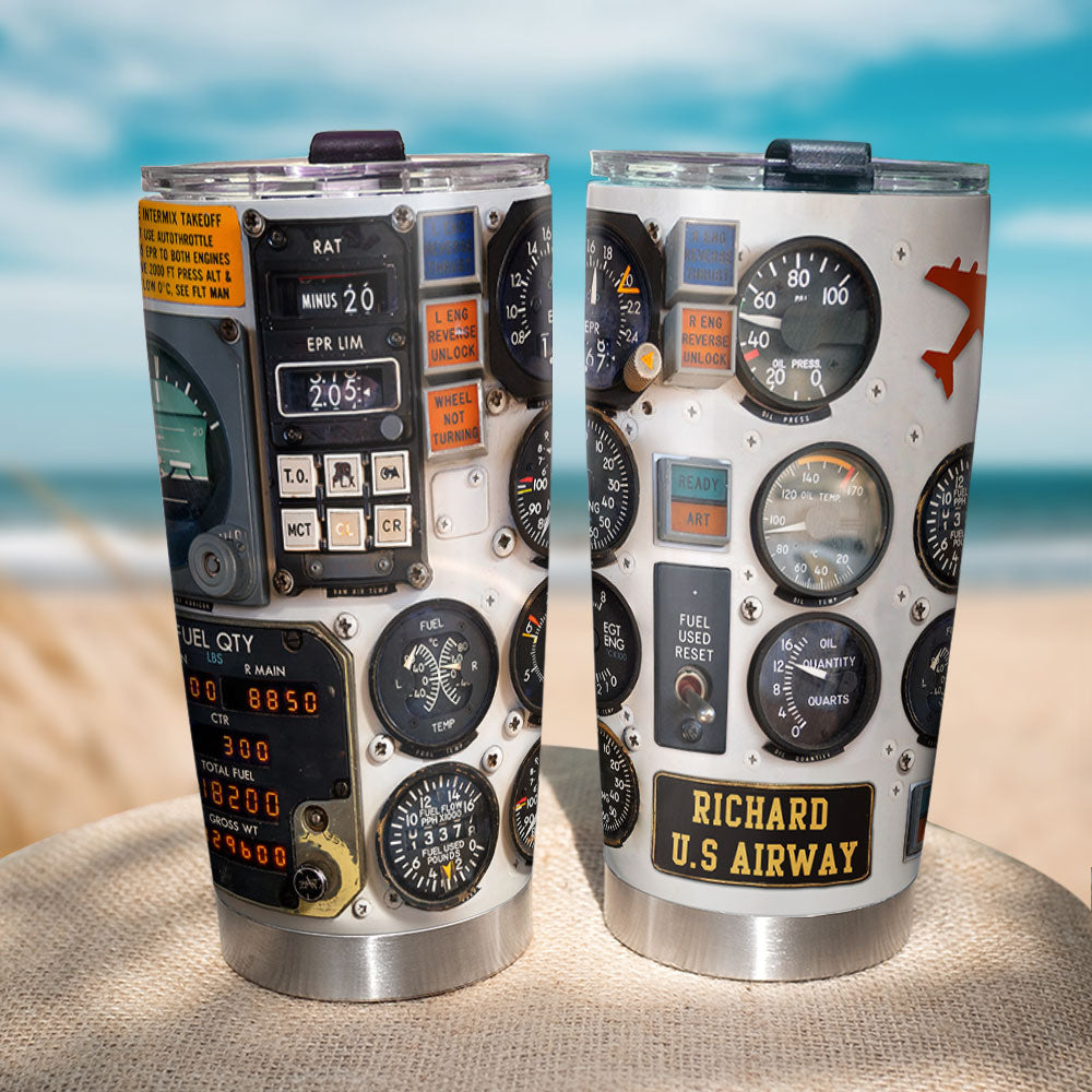 Personalized Pilot Tumbler, Gift For Airplane Lover - Tumbler Cup - GoDuckee