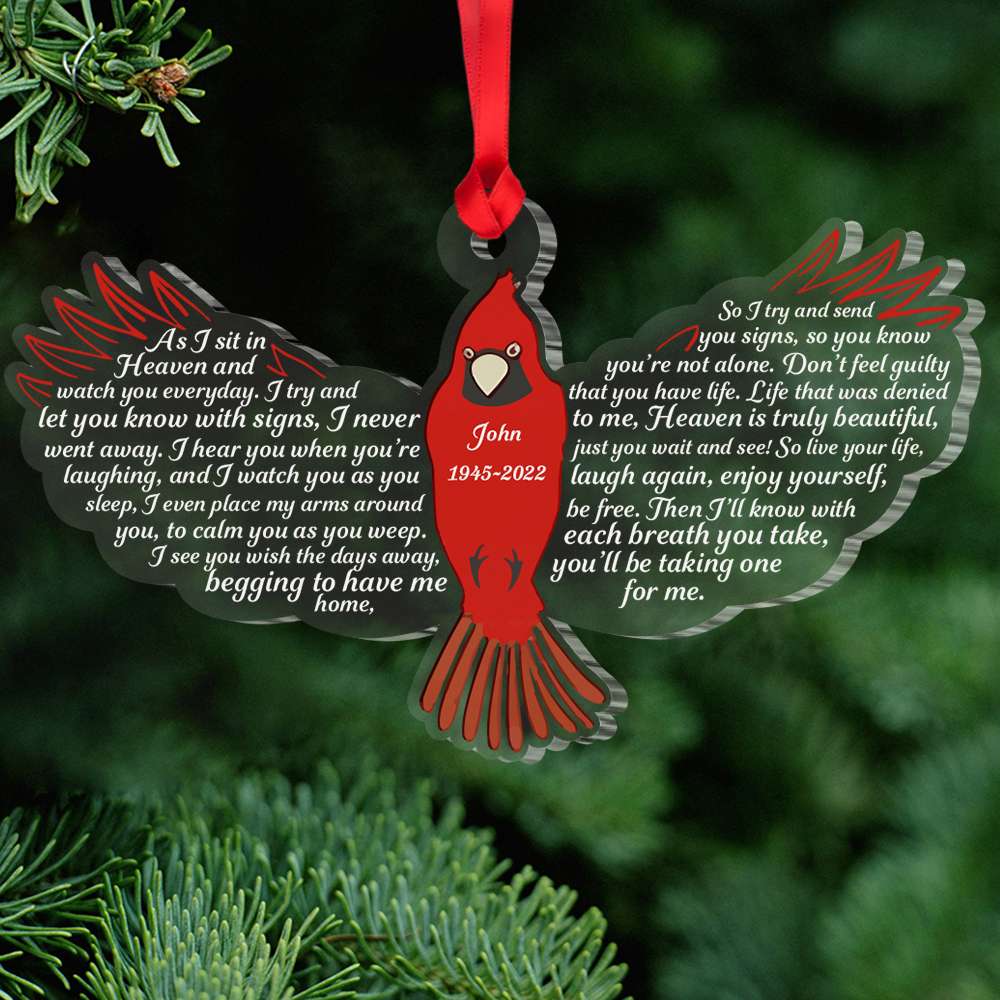 Cardinal Bird A Letter From Heaven, Personalized Memorial Ornament - Ornament - GoDuckee