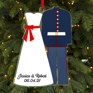 Personalized Military Wedding Ornament, Christmas Tree Decor - Ornament - GoDuckee