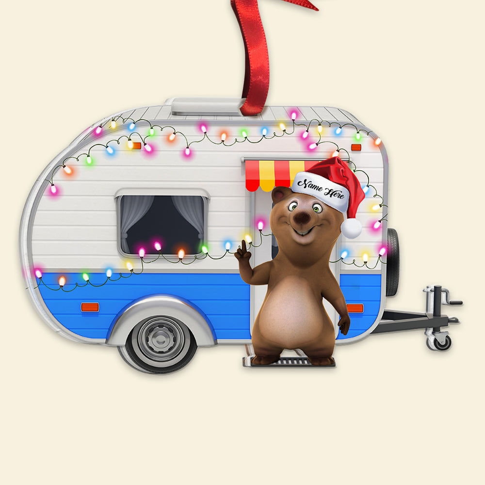 Christmas Light Camper - Personalized Camping Ornament - Gift For Bears Family - Ornament - GoDuckee