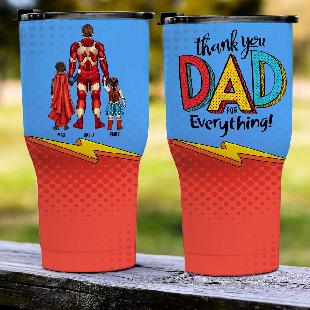 Thank Super Mom For Everything Personalized Tumbler Cup Mother's Gift For Mom - Drinkware - GoDuckee