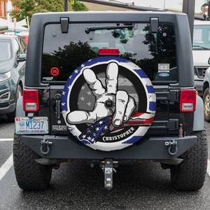 Hand Hold Flag Personalized Off- Road Car Tire Cover, Gift For Car Lovers - Tire Cover - GoDuckee