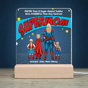 Super Mom, More Powerful Than Any TanTrum - Personalized 3D Led Light - Led Night Light - GoDuckee