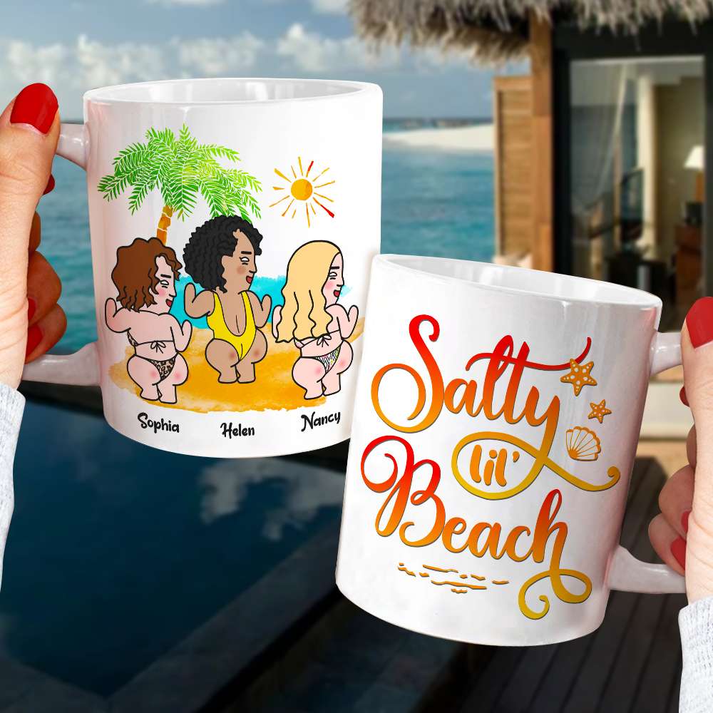 Salty Lil's Beach, Lady Woman Dancing, Personalized Mug - Coffee Mug - GoDuckee