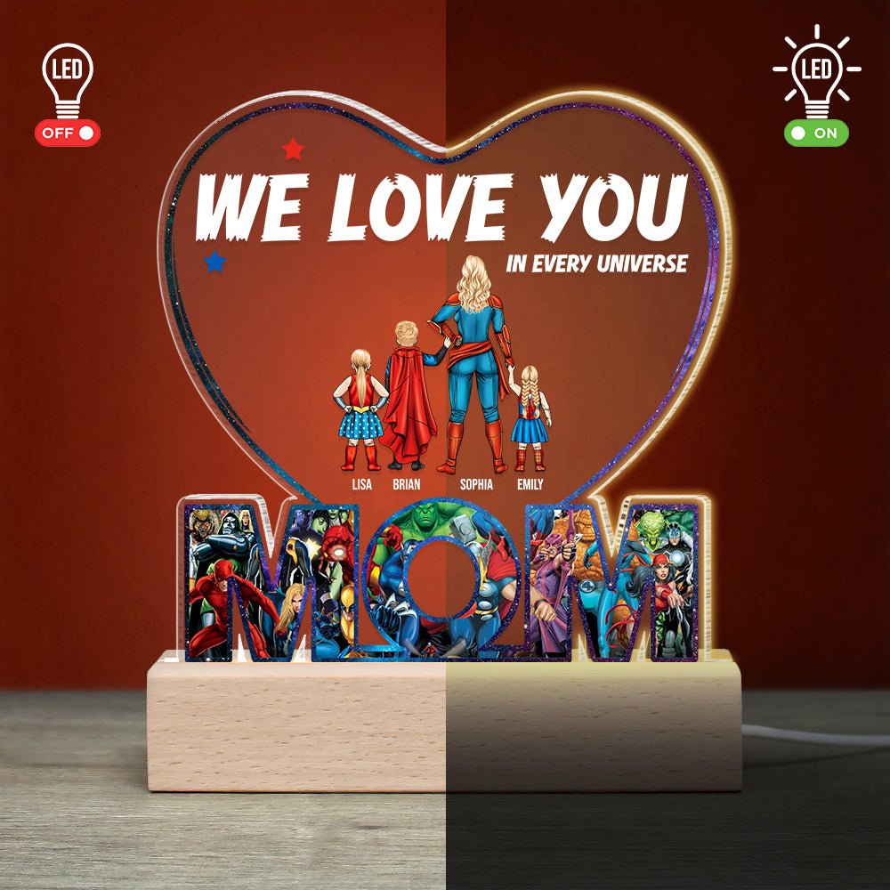 Family 03DNDT310323TM Family Personalized 3D Led Light Wooden Base Gift For Mom - Led Night Light - GoDuckee