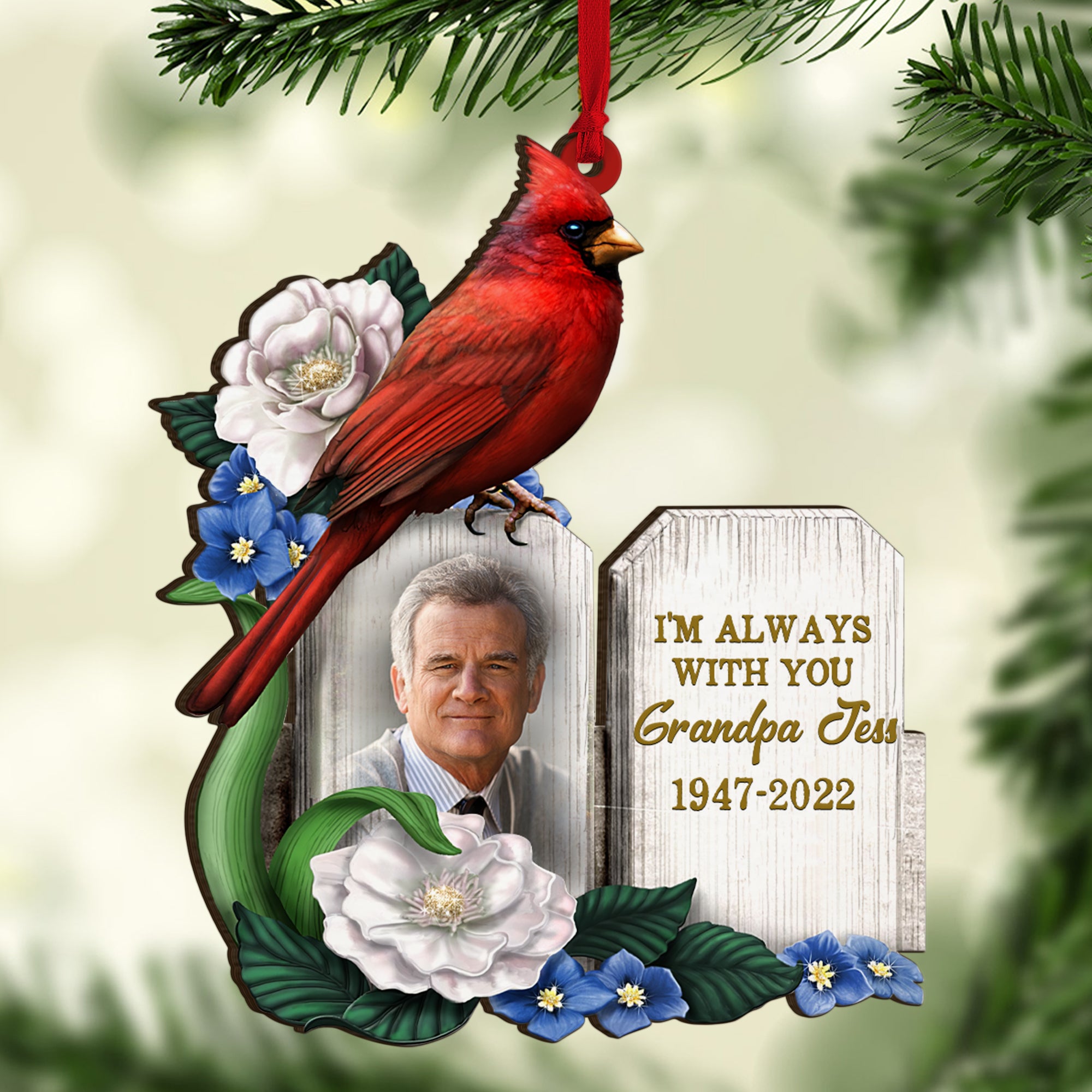 I'm Always With You Personalized Heaven Cardinal Ornament, Christmas Tree Decor - Ornament - GoDuckee