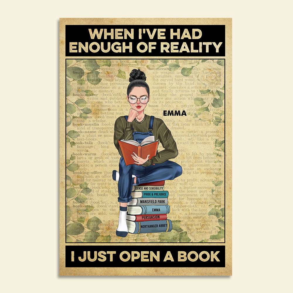 Personalized Reading Girl Poster - When I've Had Enough Of Reality - Poster & Canvas - GoDuckee