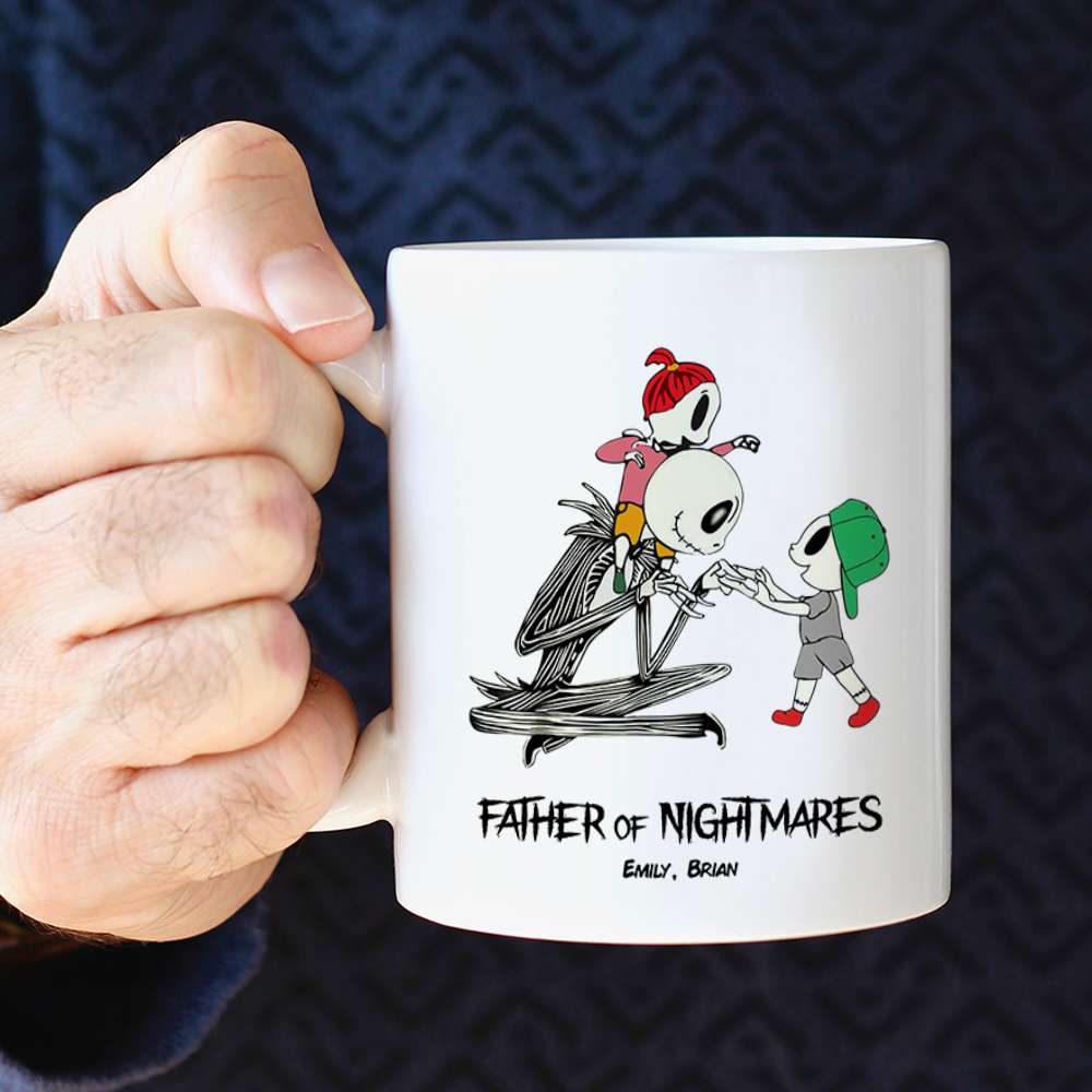 Father And Children 02QHDT230323 Personalized Black Coffee Mug - Coffee Mug - GoDuckee