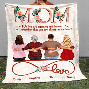 Mom Infinite Love Mother & Children Personalized Blanket Gift - Blanket - GoDuckee
