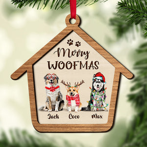 Merry Woofmas Personalized Dog Ornament, Christmas Tree Decor - Ornament - GoDuckee