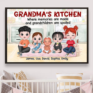Grandma's Kitchen Where Memories Are Made And Grandchildren Are Spoiled - Personalized Grandma Canvas Print - Poster & Canvas - GoDuckee