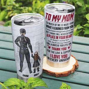 To My Super Mom, Love You In Every Universe - Personalized Family Tumbler Gift For Mom - Tumbler Cup - GoDuckee