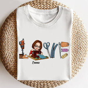 Love Personalized Sewing Shirt, Gift For Sewing Lovers - Shirts - GoDuckee