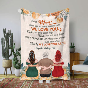 There Are So Many Reasons Why We Love You, Personalized Blanket, Gift For Mom, Mother's Day Gift, Flower Pattern Blanket - Blanket - GoDuckee