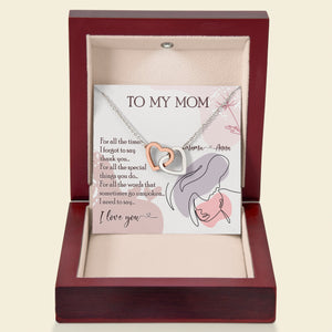 I Love You Mom - Mother's Day Gift - Mother's Day Necklace - Interlocking Hearts Necklace - Gift For Mom - Jewelry - GoDuckee
