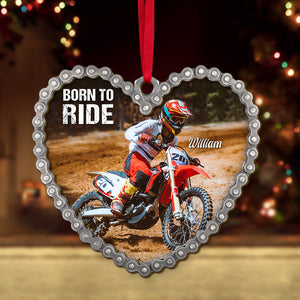 Born To Ride Custom Motocross Ornament, Christmas Tree Decor - Ornament - GoDuckee